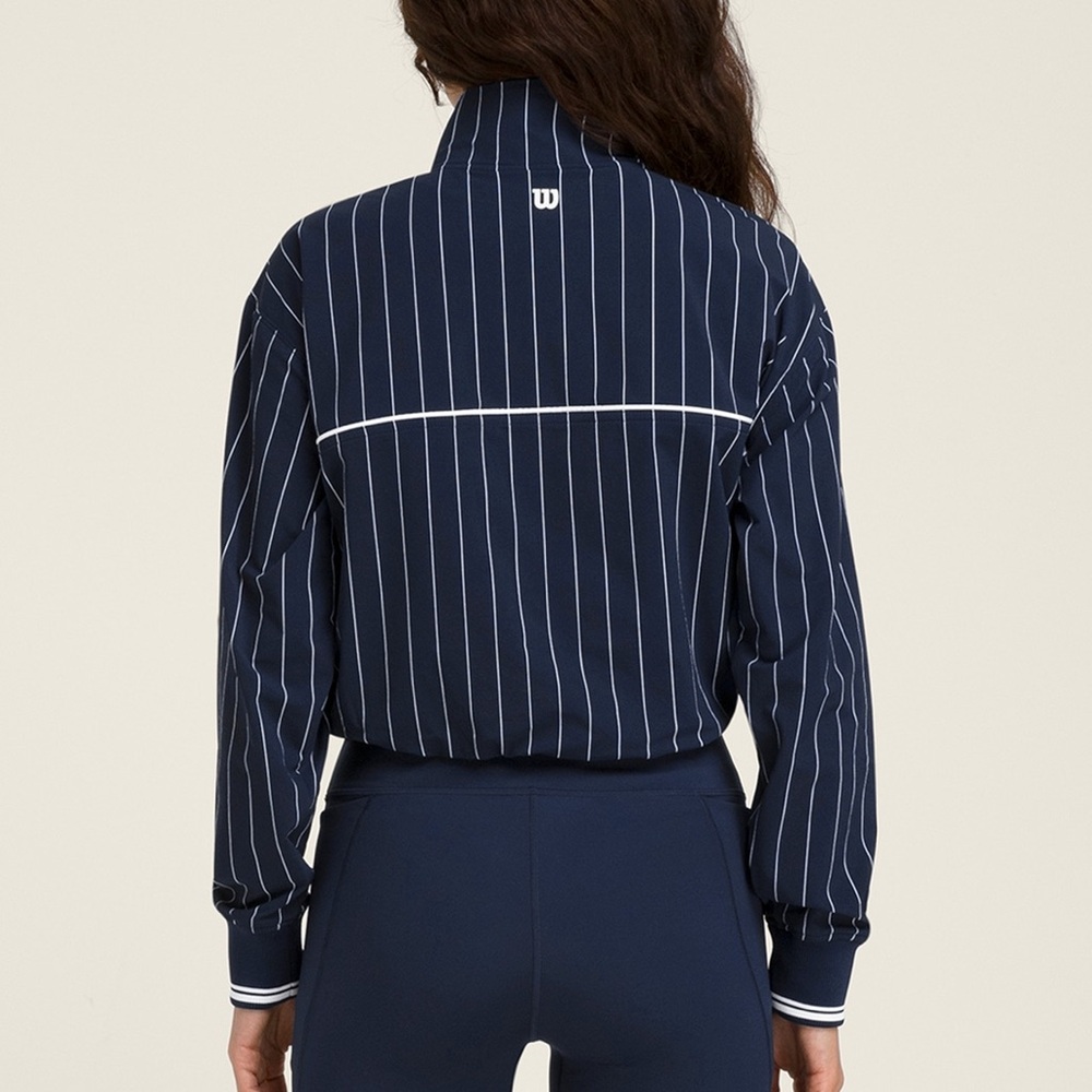 Wilson Davenport Woven Popover XS Classic Navy Pinstripe NWT - Picture 3 of 8